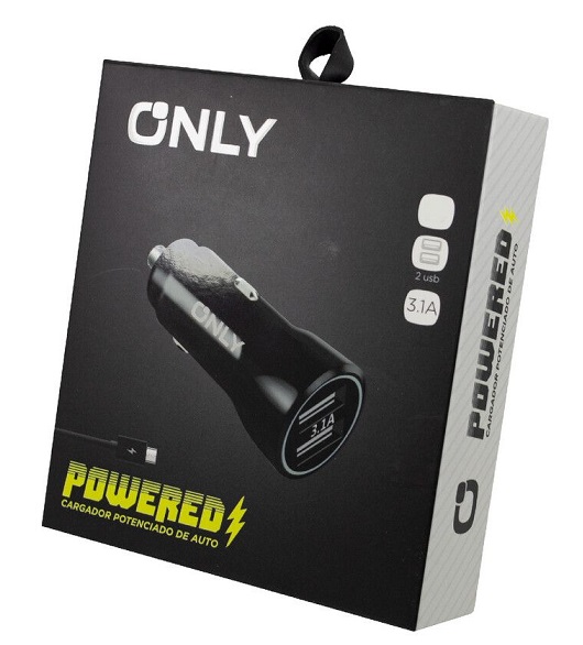 Cargador Mod37 VehÃ­culo 3.1 Amper Cable TC 2 USBÂ 