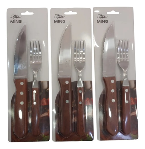 Set Cuchillo + Tenedor para Asado JMF-0316nn