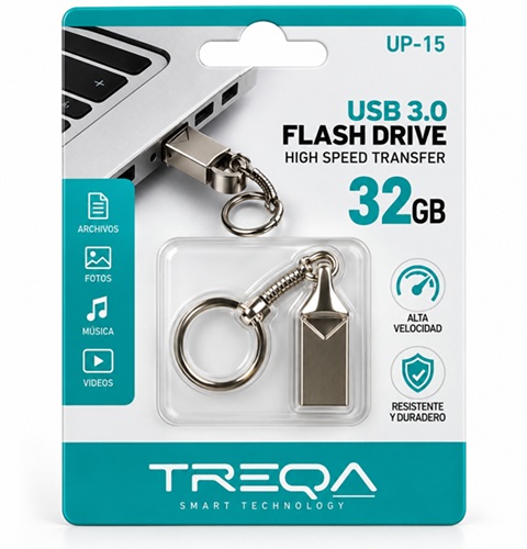 Pen Drive Llavero 32 GB Ideal Musica PEN32TREoo