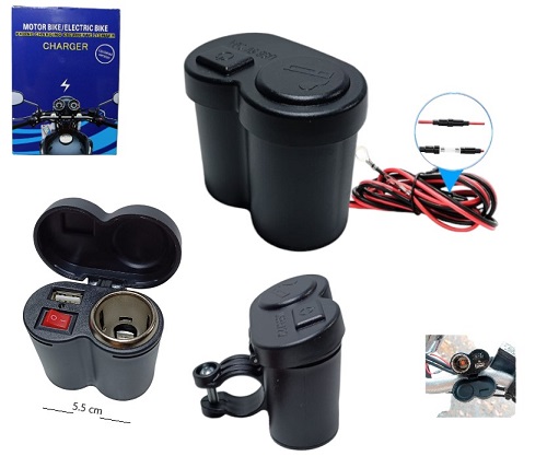 Adaptador Toma 12v + Cargador USB moto P716KAiiÂ 
