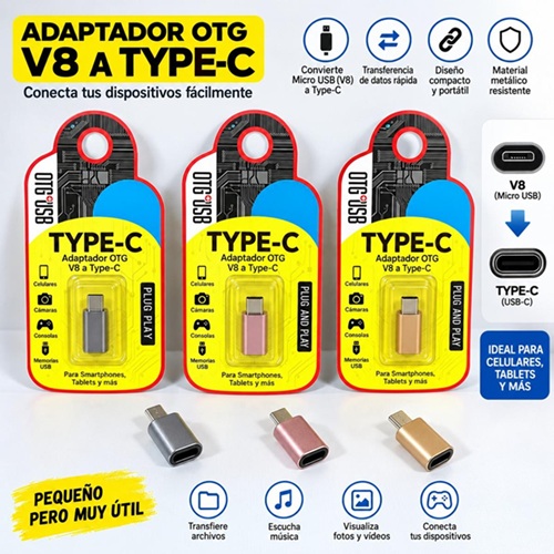 Adaptador Micro USB Macho a Type C Hembra oo