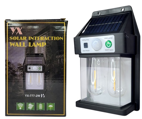 Aplique Solar Vintage 2 Focos Filamento Calidos mm