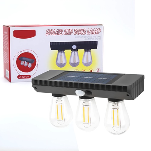 Aplique Solar 3 Focos Filament Alta Pot YT-820-3W