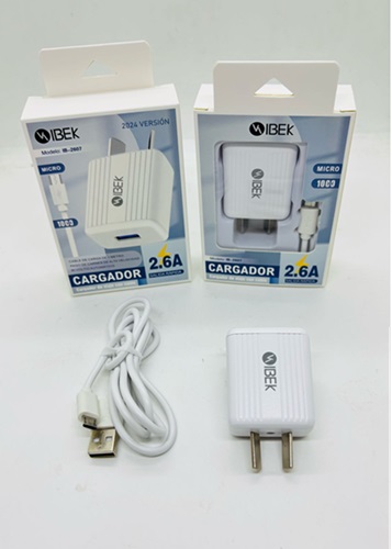 Cargador USB 2.6 Amper Cable Micro USB IB-2607oo
