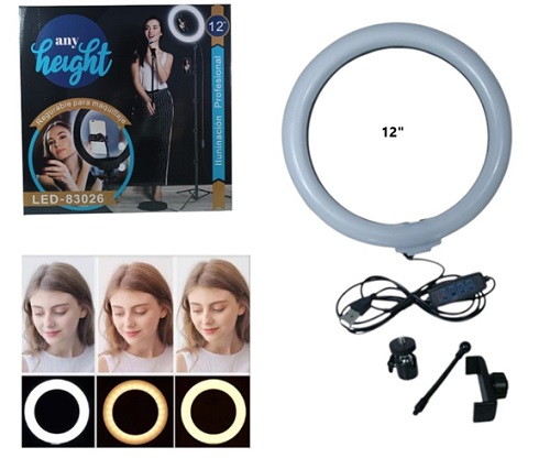 Aro Selfie Grande 12 pulgadas 3 blancos 83026ii