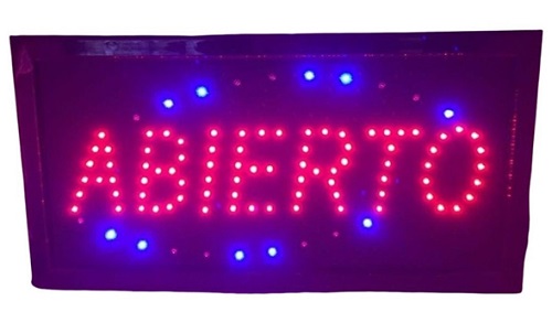 Cartel Led Abierto 220V 0308ii