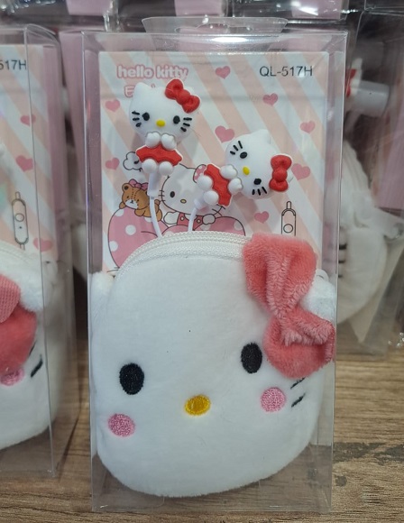 Auricular Kitty con estuche de peluche 0307aa