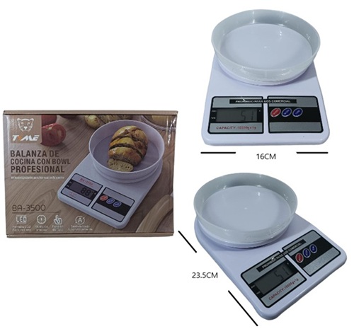 Balanza Digital Multiuso con Recipiente 10 kg BA3500ii