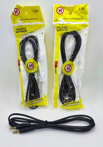 Cable Auxiliar Negro 1,5 Metro oo