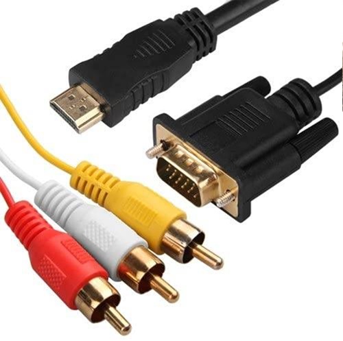 Cable HDMI a VGA y RCA cc