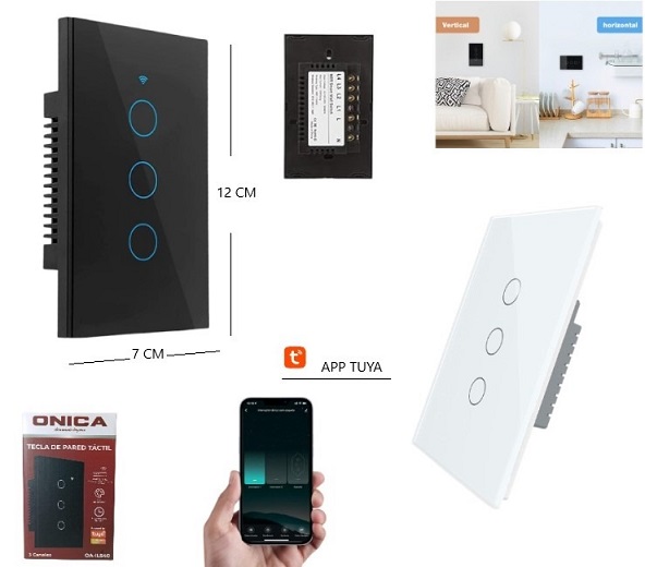 Caja Electrica Wifi para App y Touch 3 llaves IL540
