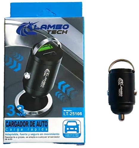 Cargador Vehiculo Carga Rapida 5.1 Amper USB + Type C LT-25108