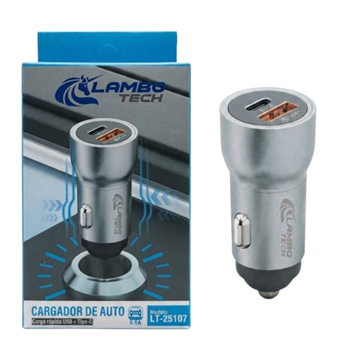 Cargador Vehiculos USB + Type C - LT-25107