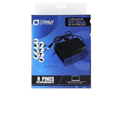 Cargador Universal con ficha HP Celeste Multivoltaje ONLY