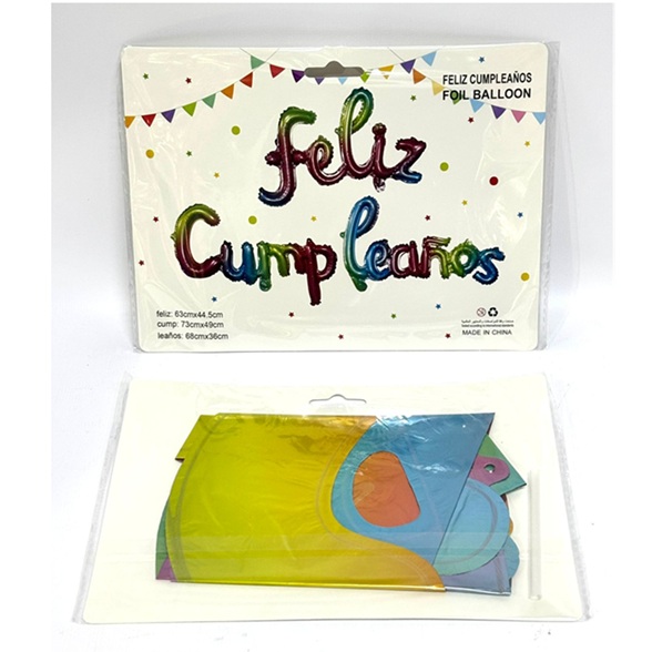 Cartel Inflable Feliz Cumple 73cmx49cm oo