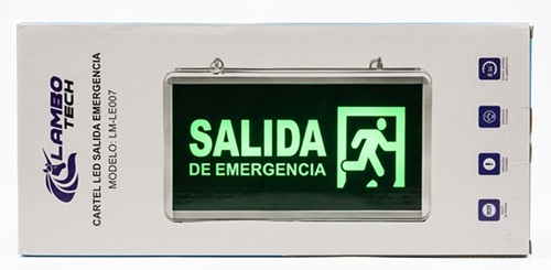 Cartel Led Salida de Emergencia mm