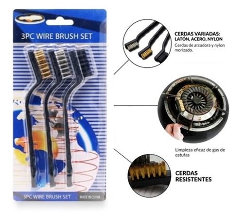 Set 3 Cepillos Metalicos 3704ii