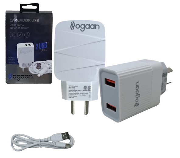 Cargador Type C 2 puertos USB 310