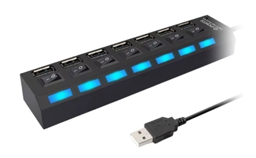 Hub USB 7 Puertos con Interruptor mm