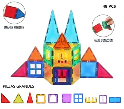 Juego de 48 Piezas Magneticas Grandes 3D JM-SEI4ii
