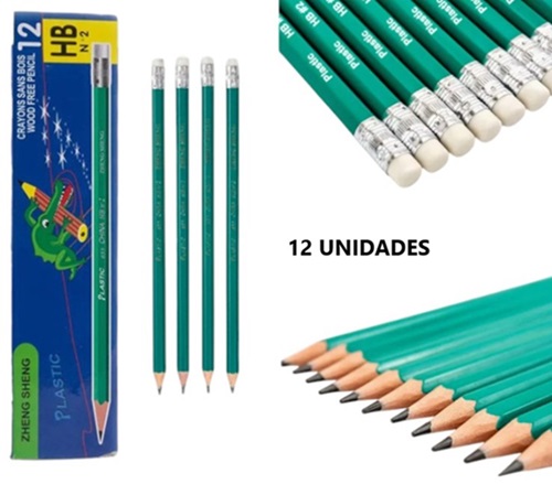 Set Caja 12 Lapices Clasicos con Goma HB-12