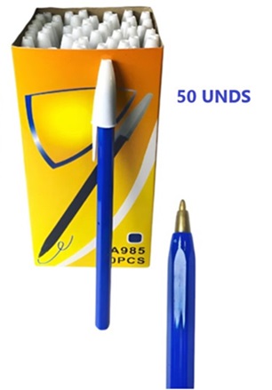 Set 50 Lapiceras Clasicas Azules KA985ii