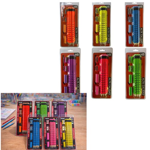 Set Escolar 12 Lapices + Goma + Sacapuntas 3101nn