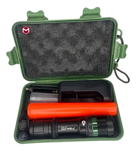 Linterna Recargable Multifuncion Caja Verde 0075nn