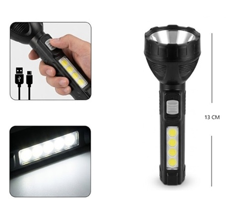 Linterna Recargable 13 cm + Luz Lateral 502Aii