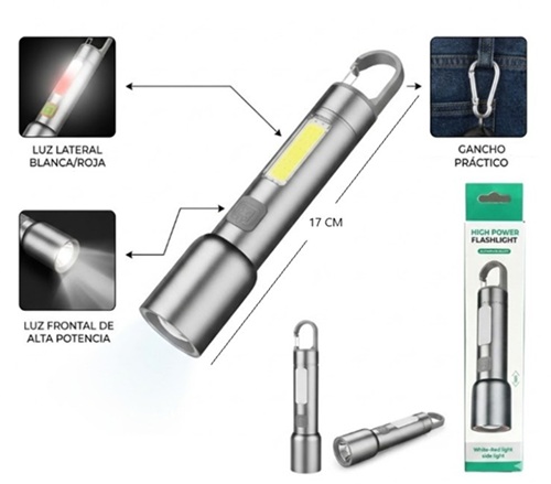 Linterna Recargable + Luz Lateral Multifunc JS-7386ii