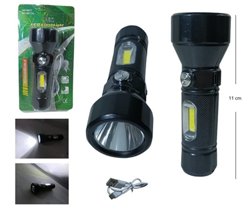 Linterna Recargable 11 cm + Luz Lateral SD8677ii