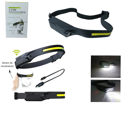 Linterna Minera + cinta led cob Recargable LX200
