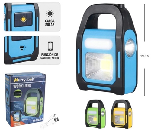 Linterna + Luz Multifuncion Carga USB Solar 9707A-1ii