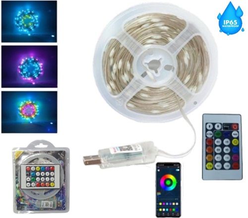Tira Led Soporta Agua RGB 5 metros Control y App RLS5Mii