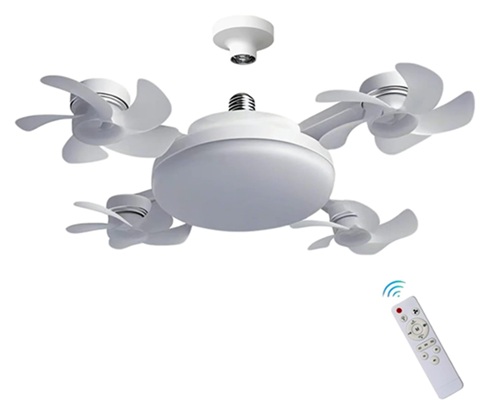 Luz con 4 Ventiladores 220v Cont Rem CP-FS08