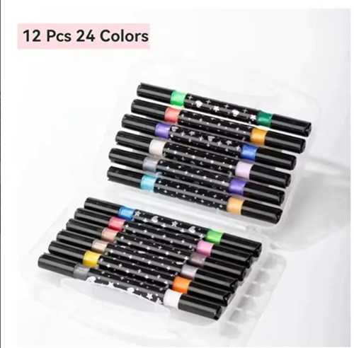 Set 12 Marcadores Brillantes Dob punta 2 Col 61281ii