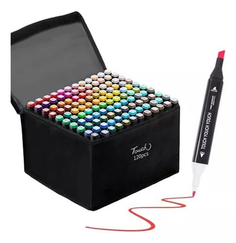Estuche 120 Marcadores Doble Punta on