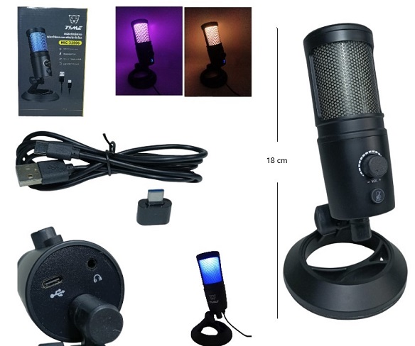Microfono Condenser con Iluminacion RGB 31006ii