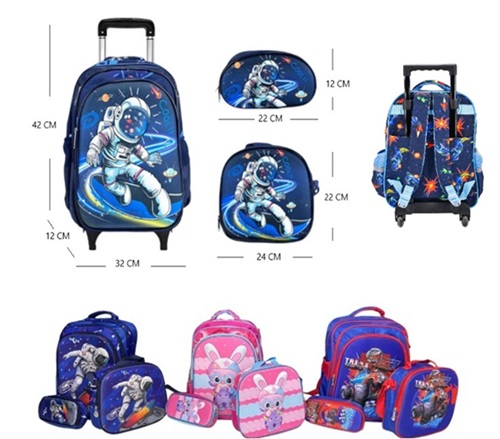 Set Mochila Carrito + 1 Mochila + Lunchera A0611ii