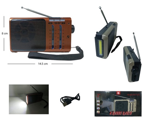 Radio AM FM + USB etc + Linterna 1472ii