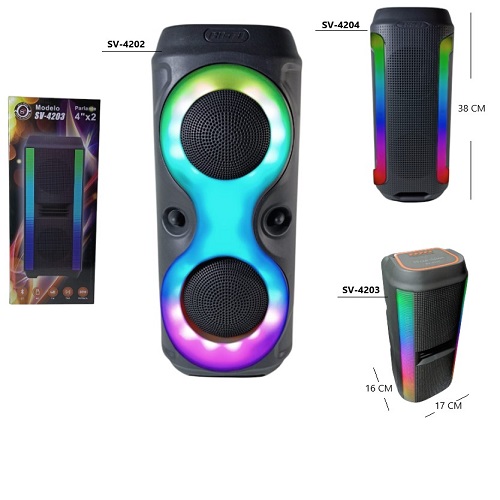 Torre parlantes 4 pulgadas 4202 BT USB Radio Luces