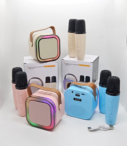 Parlante Karaoke 2 Microfonos BT USB etc 2MIC-K12