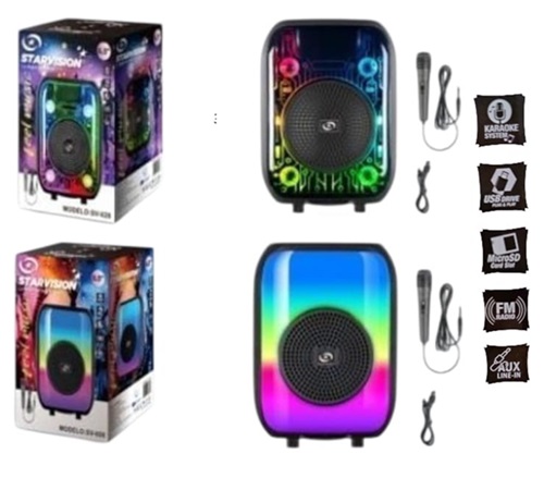 Parlante Karaoke Incluye Microfono Sistema Iluminacion ETC 628II