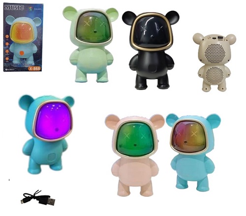 Parlante Oso Astronauta 868ii BT USB Luces etc