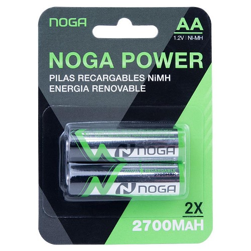 Pack 2 pilas Recargable Noga AA 2700mahÂ 