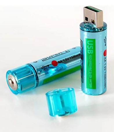 Pack 2 Pilas Recargables USB AA nn
