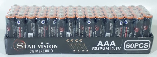 Pack 60 Pilas AAA Star Vision 9549AAAii