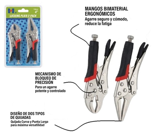 Set 2 Pinzas de Fuerza 4 Pulgadas 0033ii