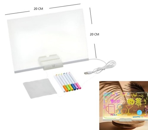 Pizarra Led Incluye Marcadores 20x20 646ii