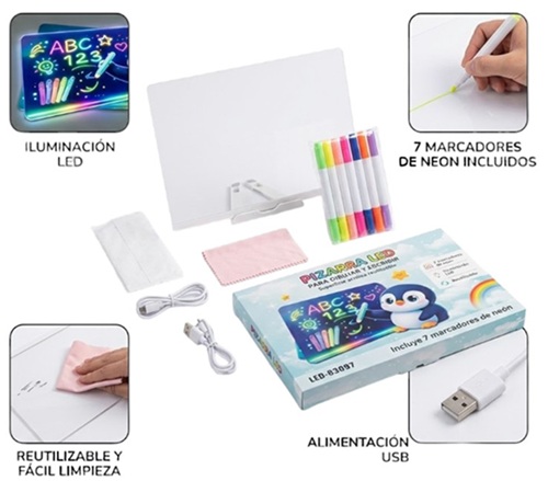 Pizarra Iluminacion Led Neon 20x30cm 83097ii